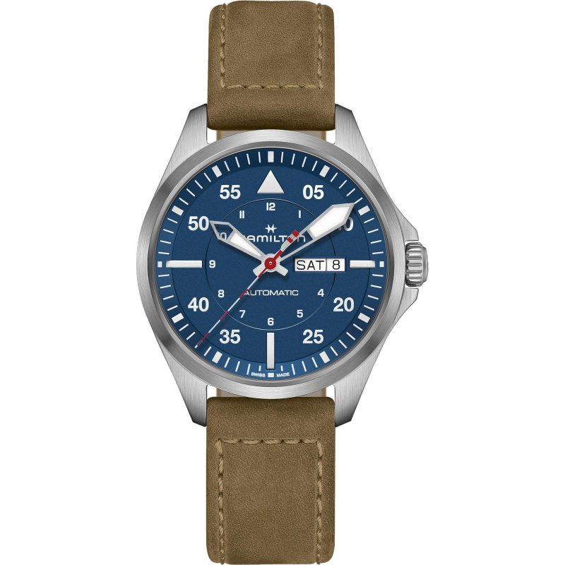 Hamilton - Khaki Aviation Pilot - Titanio - Blu