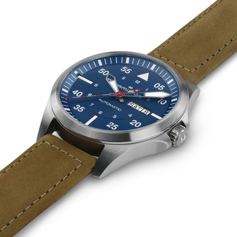 Hamilton - Khaki Aviation Pilot - Titanio - Blu