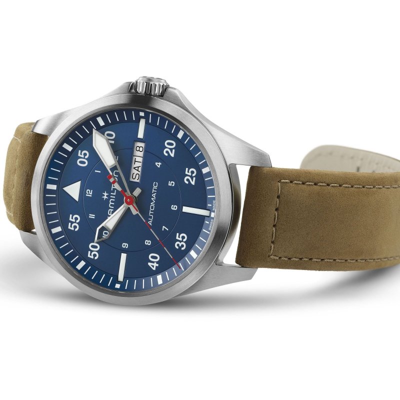 Hamilton - Khaki Aviation Pilot - Titanio - Blu