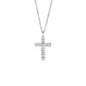 GIROCOLLO CROCE FACET CON DIAMANTI NERI