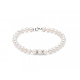 Miluna - Bracciale Oro, Perle E Diamante