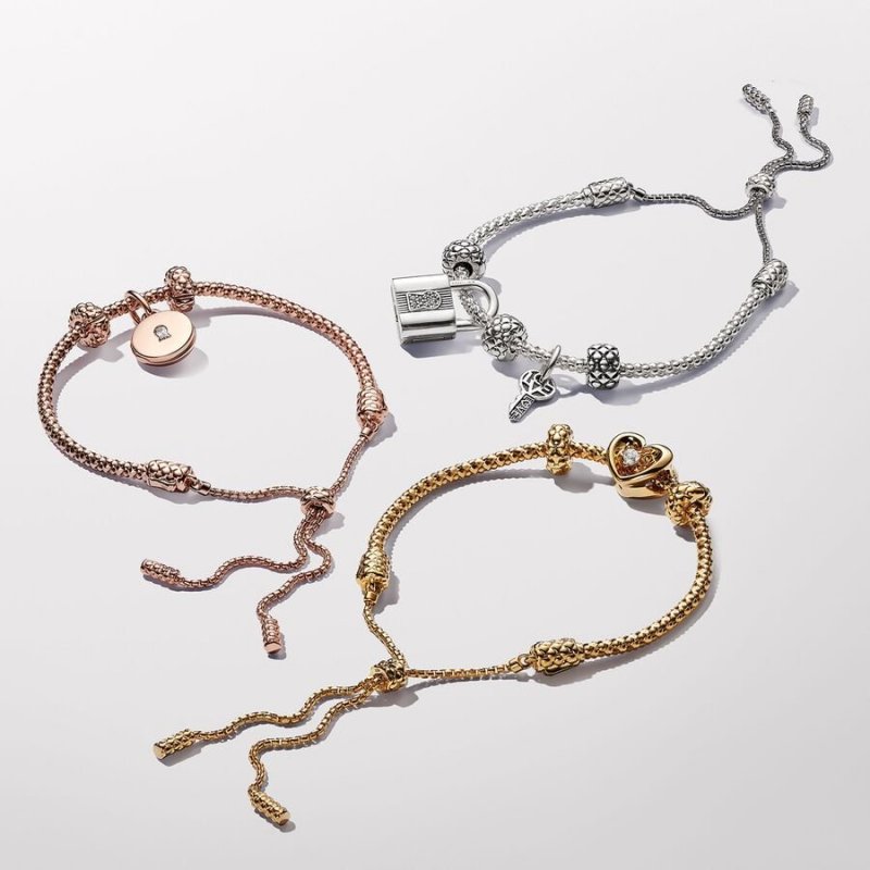 Bracciale Regolabole Maglia Geometrica