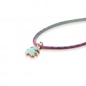 Le Bebe' - Ciondolo Sagoma Bimba - Oro Rosa - Smalto Verdeacqua