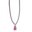 Le Bebe' - Ciondolo Sagoma Bimba - Oro Rosa - Smalto Viola