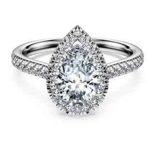 Swarovski - Anello Solitario Halo - Oro Bianco - Eternity