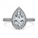 Swarovski - Anello Solitario Halo - Oro Bianco - Eternity