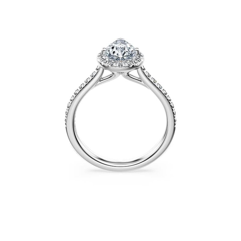 Swarovski - Anello Solitario Halo - Oro Bianco - Eternity