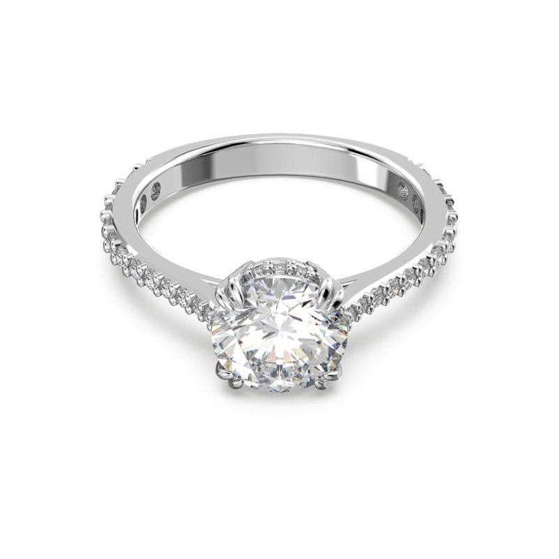 Swarovski - Anello Stilla - Placcato Rodio - Bianco