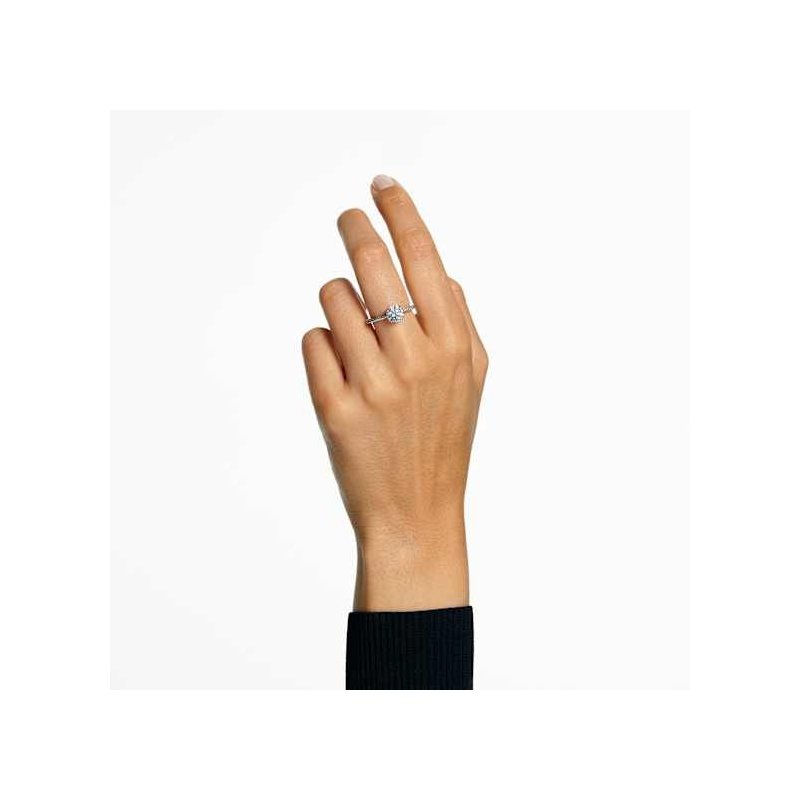 Swarovski - Anello Stilla - Placcato Rodio - Bianco