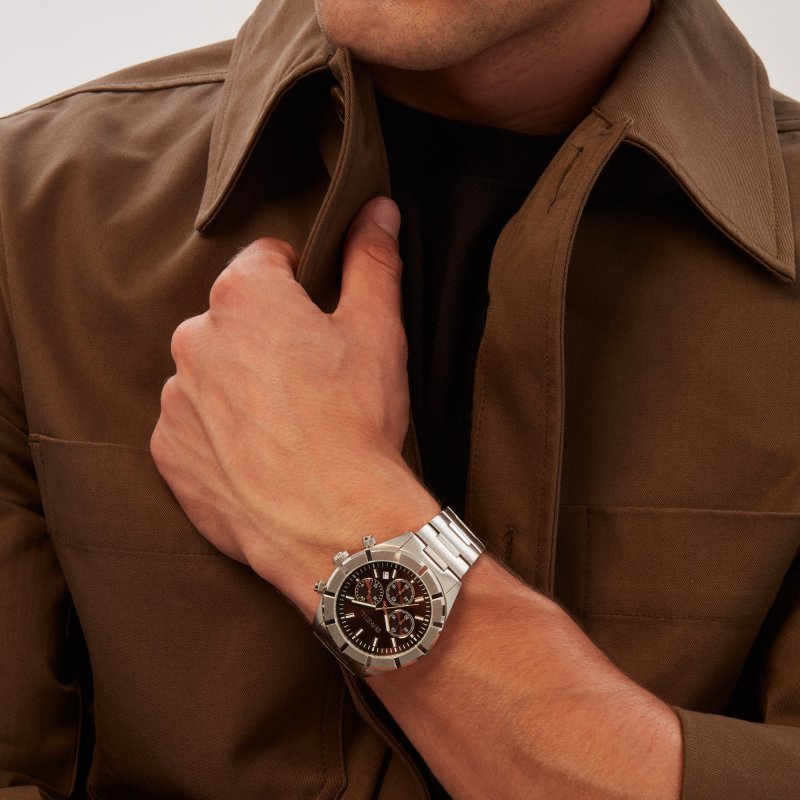 Breil Tribe - Chrono Gent 42 Mm - Acciaio - Marrone
