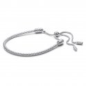 Bracciale Pandora Moments con maglia geometrica e chiusura regolabile