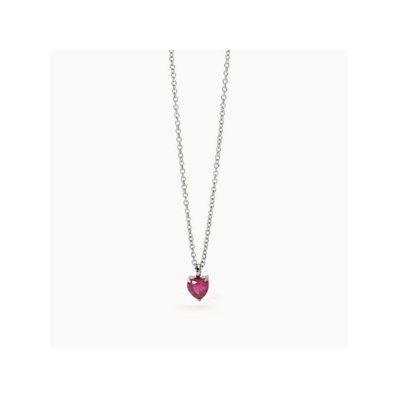 2 Jewels - Girocollo In Acciaio 316L - Rubino Sintetico