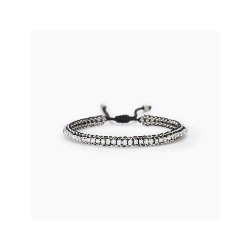 2 Jewels - Bracciale In Acciaio 316L - Nylon - Cz