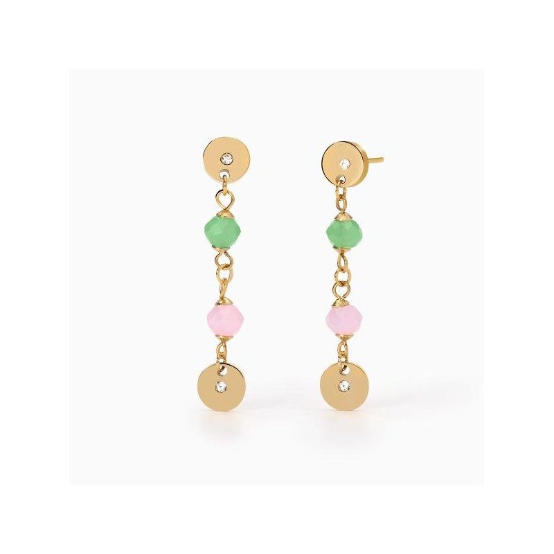2 Jewels - Orecchini In Acciaio - Pvd Giallo - Glass