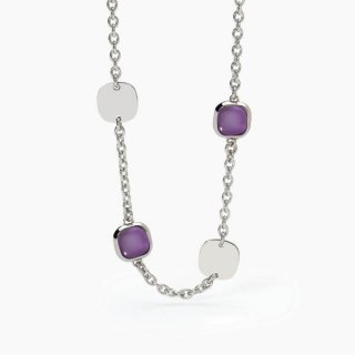 2 Jewels - Girocollo In Acciaio 316L - Glass Viola