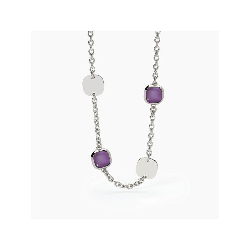 2 Jewels - Girocollo In Acciaio 316L - Glass Viola