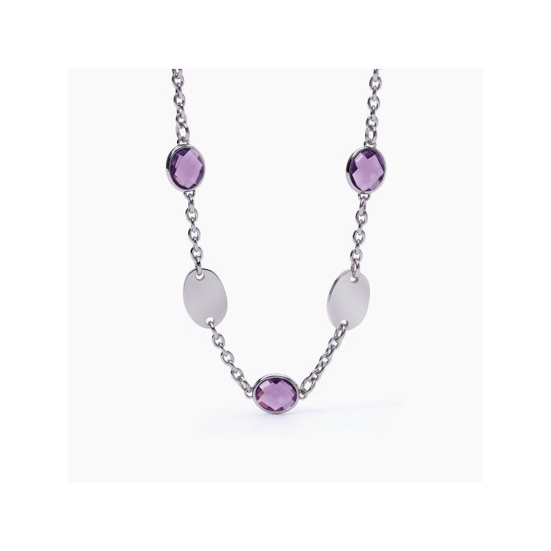 2 Jewels - Girocollo In Acciaio 316L - Glass Viola