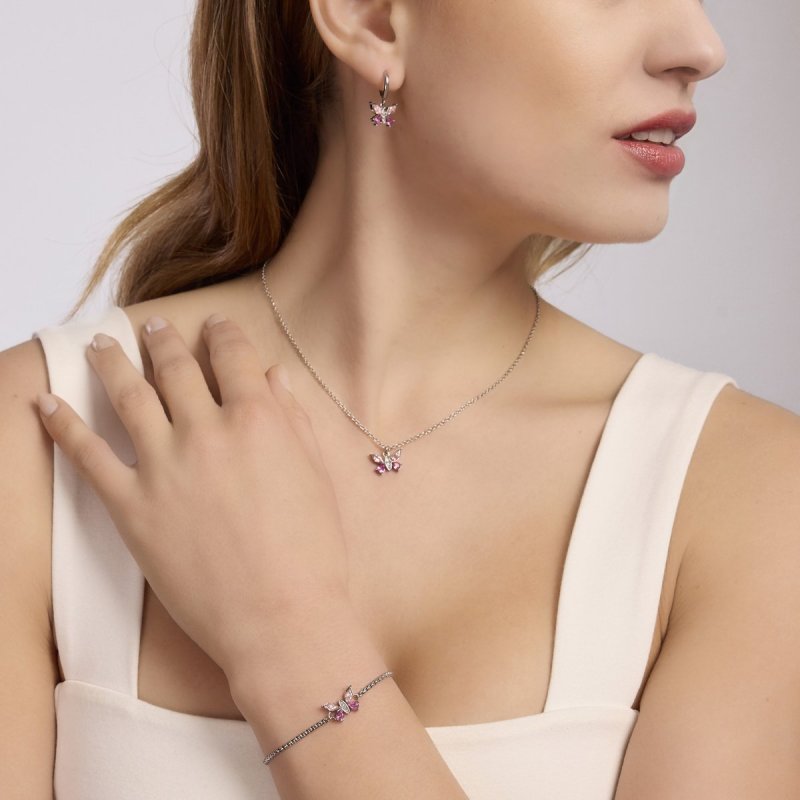 2 Jewels - Orecchini In Acciaio 316L - Tormalina Sintetica - Zirconi