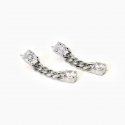 2 Jewels - Orecchini In Acciaio 316L - Zirconi - Catena Groumette