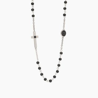 2 Jewels - Collana In Acciaio 316L - Pvd Gunmetal - Cristalli