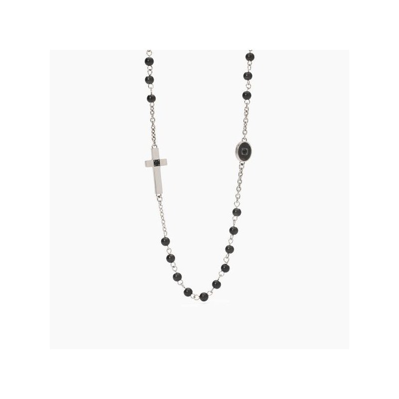 2 Jewels - Collana In Acciaio 316L - Pvd Gunmetal - Cristalli