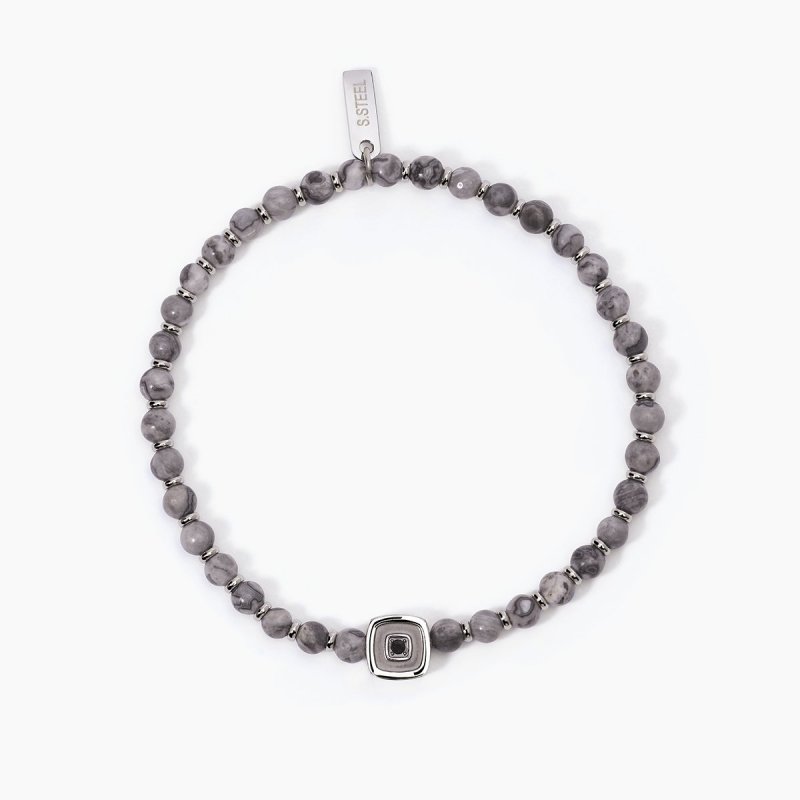 2 Jewels - Bracciale Agata Grigia - Acciaio 316L - Elegante