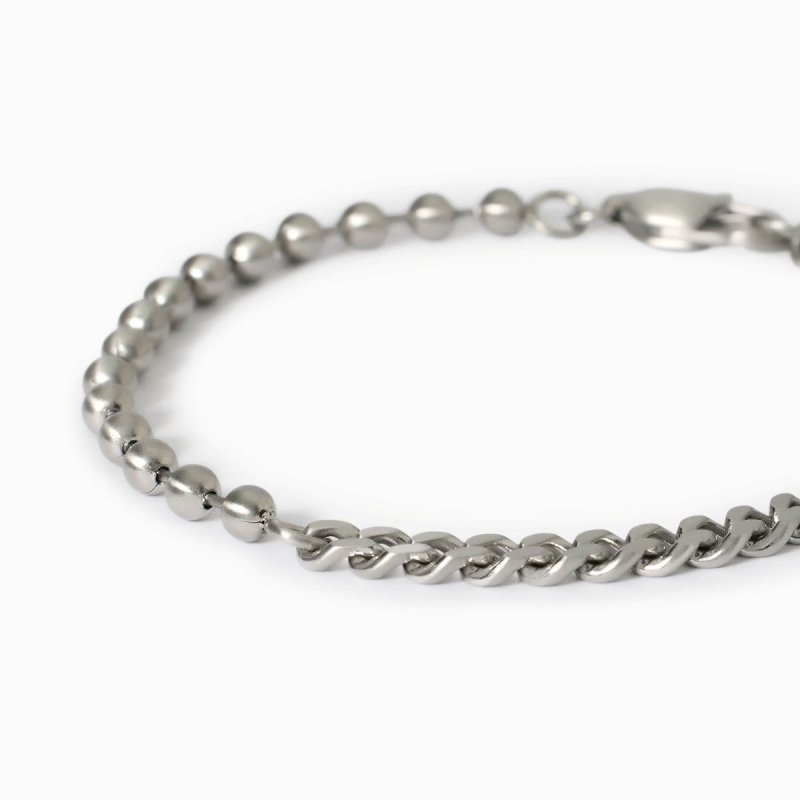 2 Jewels - Bracciale In Acciaio 316L - Satinato - Catena Pallinata