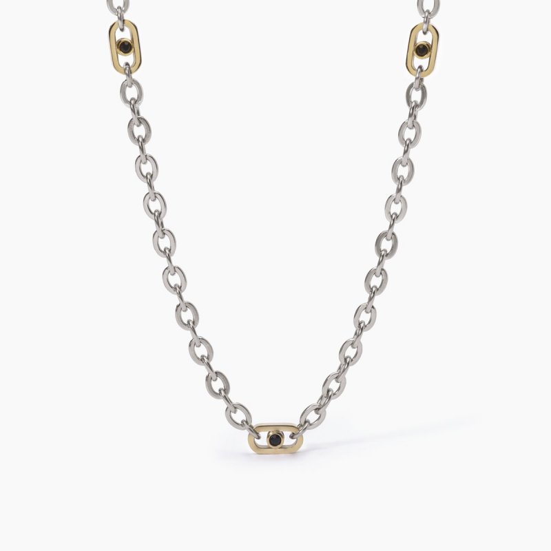 2 Jewels - Collana In Acciaio 316L - Pvd Gold - Cristalli