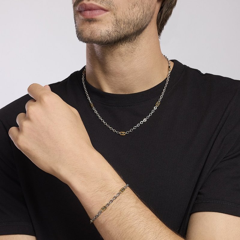 2 Jewels - Collana In Acciaio 316L - Pvd Gold - Cristalli