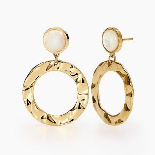 2 Jewels - Orecchini In Acciaio 316L - Pvd Giallo - Perle Conchig