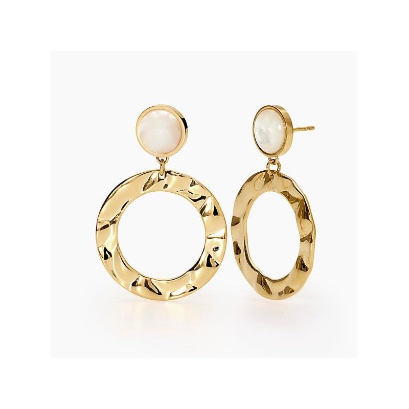 2 Jewels - Orecchini In Acciaio 316L - Pvd Giallo - Perle Conchig