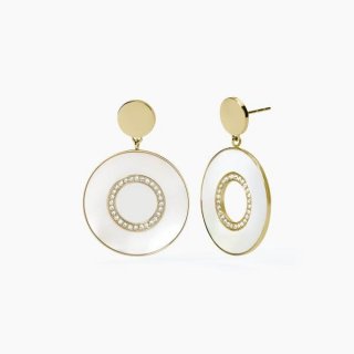 2 Jewels - Orecchini In Acciaio 316L - Pvd Giallo - Madreperla