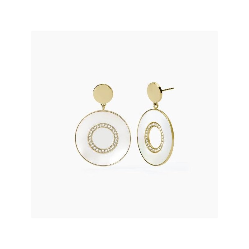 2 Jewels - Orecchini In Acciaio 316L - Pvd Giallo - Madreperla
