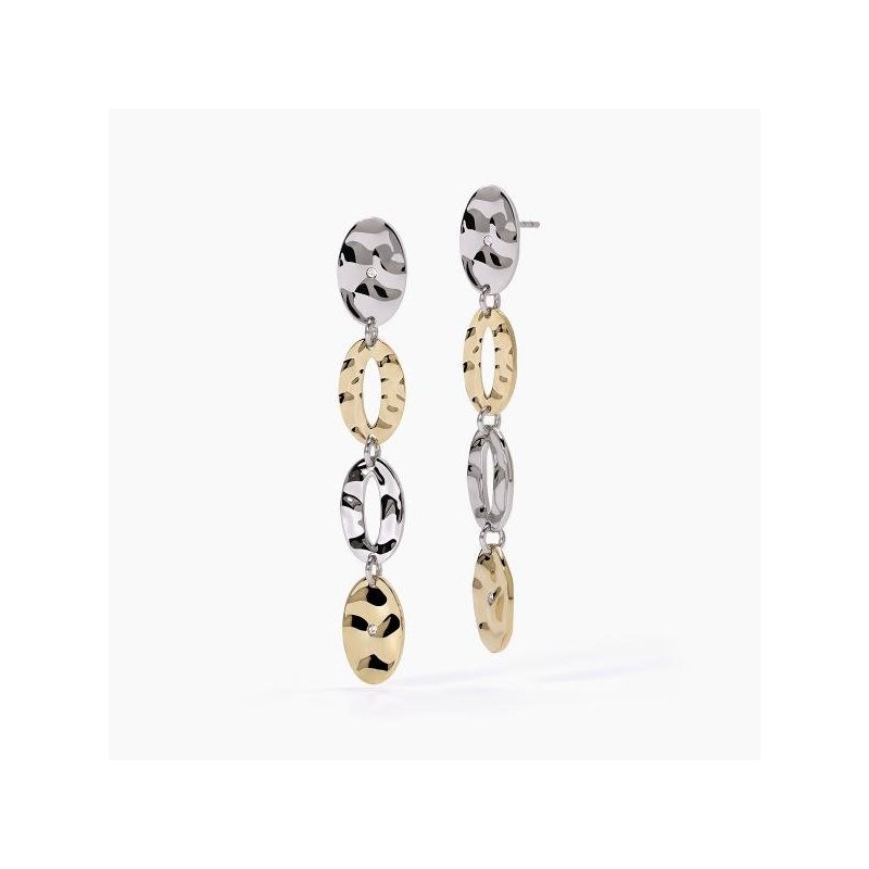 2 Jewels - Orecchini In Acciaio 316L - Pvd Giallo - Cristalli