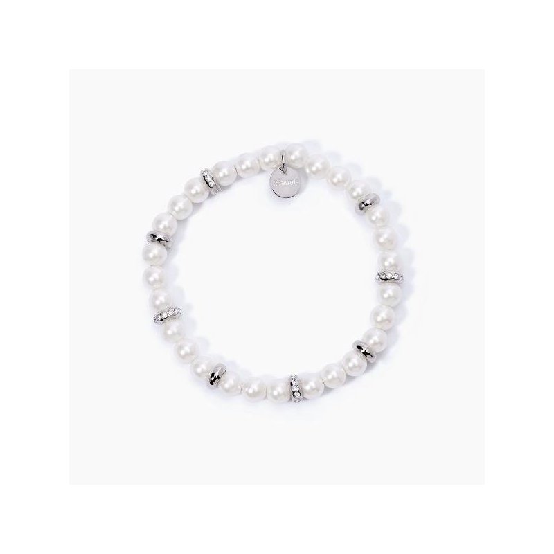 2 Jewels - Bracciale In Acciaio 316L - Perle Conchiglia - Cristal