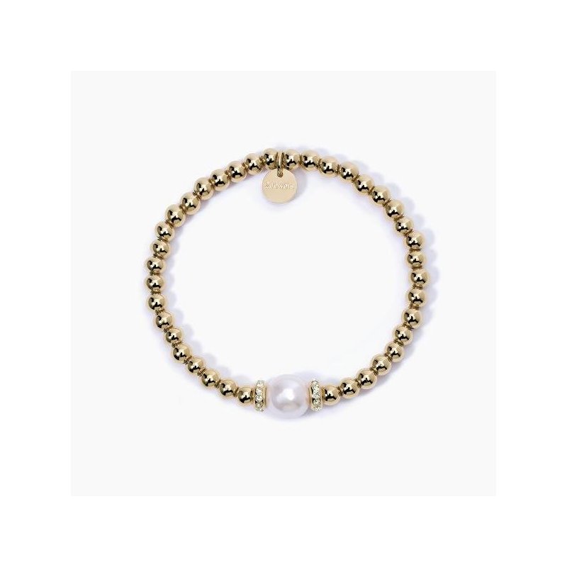 2 Jewels - Bracciale In Acciaio - Pvd Giallo - Perle Conchig