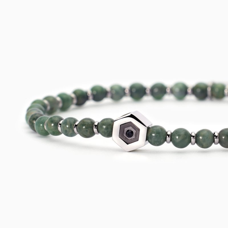 2 Jewels - Bracciale Giada Verde - Acciaio 316L - Elegante