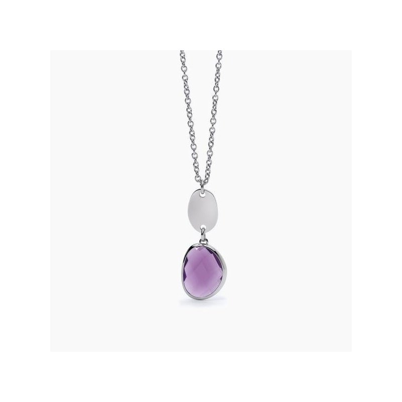 2 Jewels - Girocollo In Acciaio 316L - Glass Viola