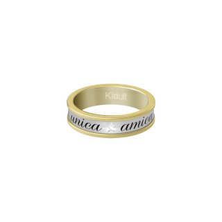Kidult - Anello In Acciaio 316L - Pvd Giallo - Cristalli