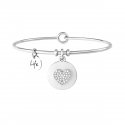 Kidult - Bracciale Bangle - Acciaio 316L - Cuore E Cristalli