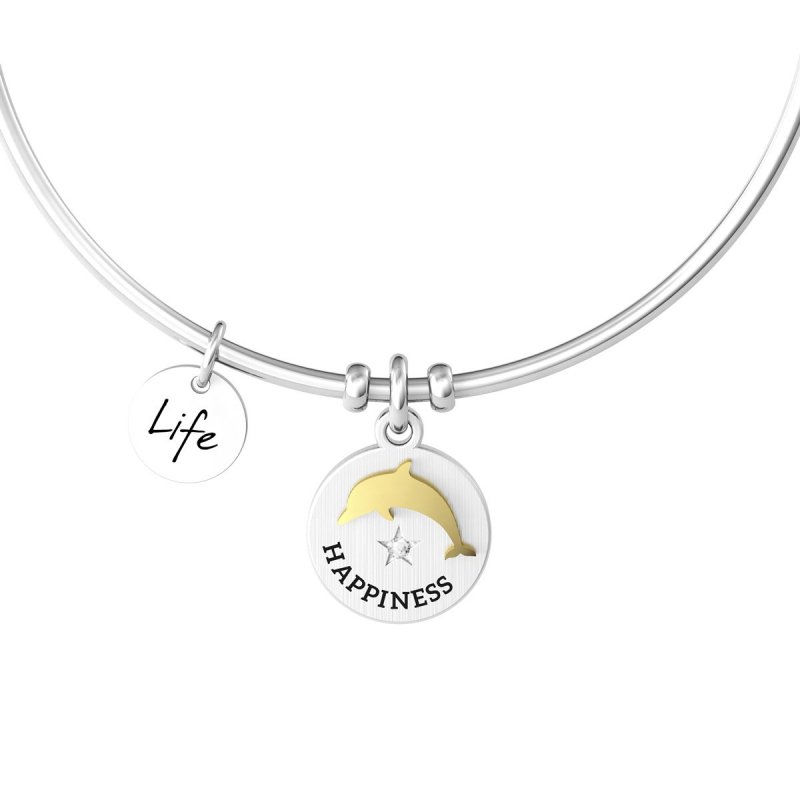Kidult - Bracciale In Acciaio 316L - Pvd Gold - Cristallo