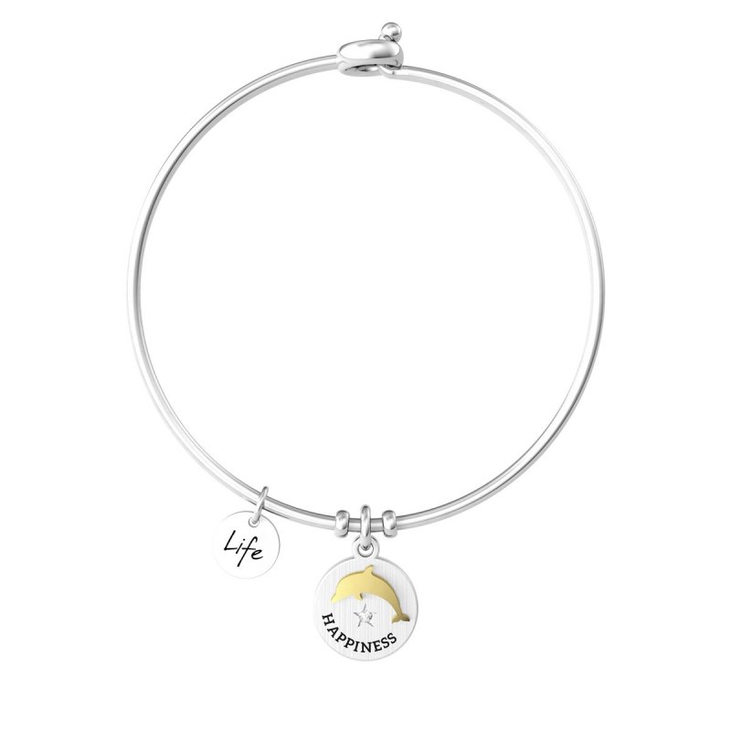 Kidult - Bracciale In Acciaio 316L - Pvd Gold - Cristallo