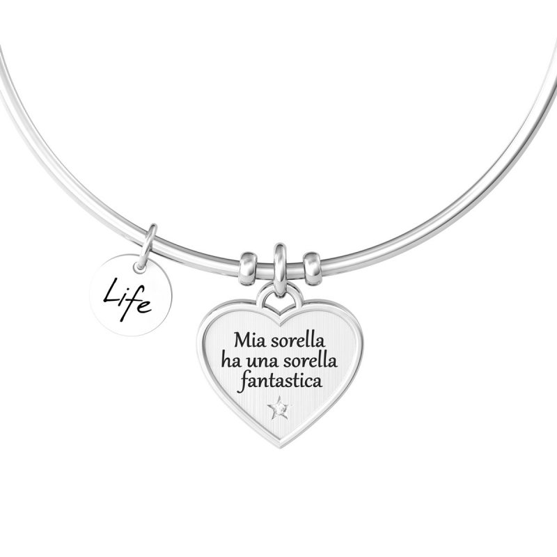 Kidult - Bracciale Bangle - Acciaio 316L - Ciondolo Cuore