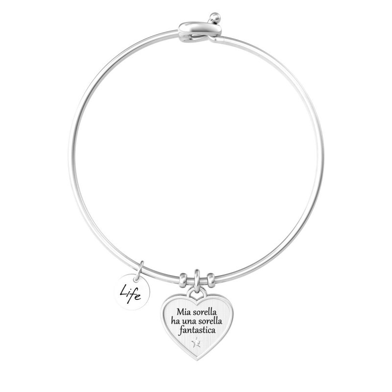 Kidult - Bracciale Bangle - Acciaio 316L - Ciondolo Cuore