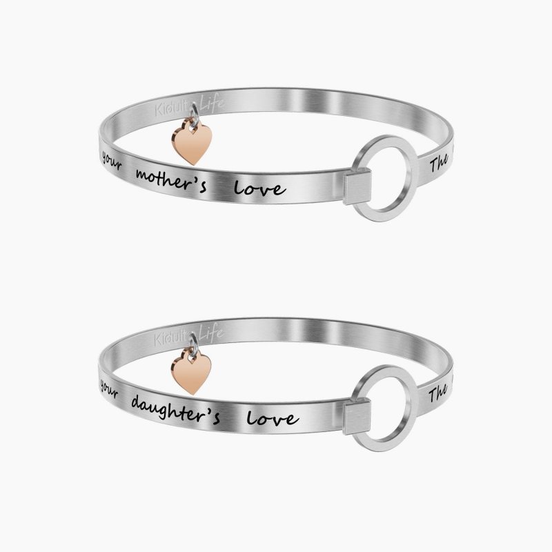 Kidult - Set Di Due Bangle Mamma-Figlia - Acciaio - Oro Rosa