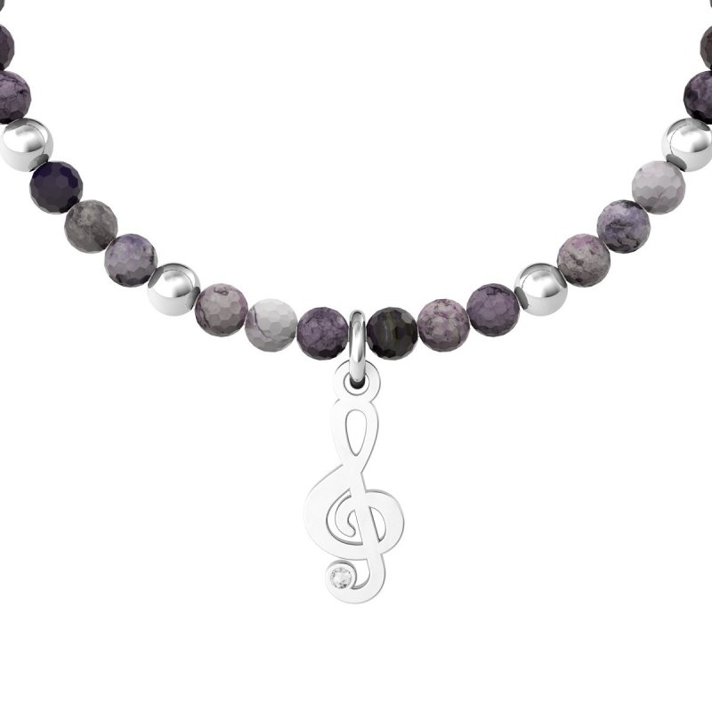 Kidult - Bracciale In Acciaio 316L - Agata - Cristalli