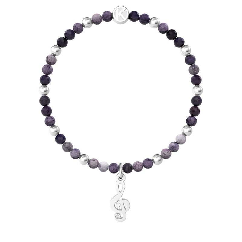 Kidult - Bracciale In Acciaio 316L - Agata - Cristalli
