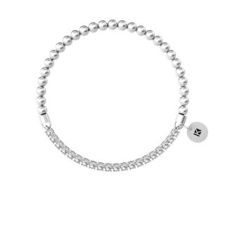 Kidult - Bracciale Elastico - Acciaio 316L - Zirconi Bianchi