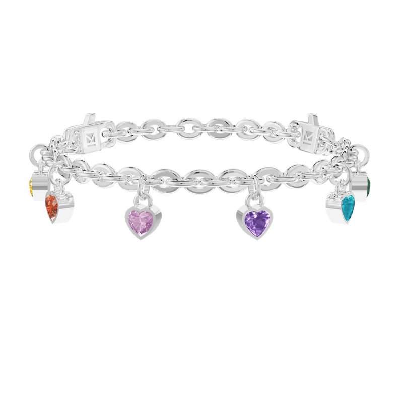 Kidult - Bracciale In Acciaio 316L - Zirconi Multicolor