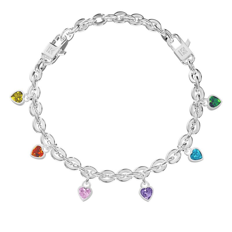Kidult - Bracciale In Acciaio 316L - Zirconi Multicolor